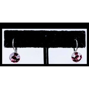 925 Sterling Silver Earrings With Aprox 4ct Swarovski Éléments Pink Quartz